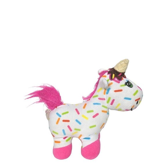 Peek A Boo Toys Sprinkles The Unicorn Rainbow Ice Cream Cone Horn Plush 9" - Picture 3 of 5